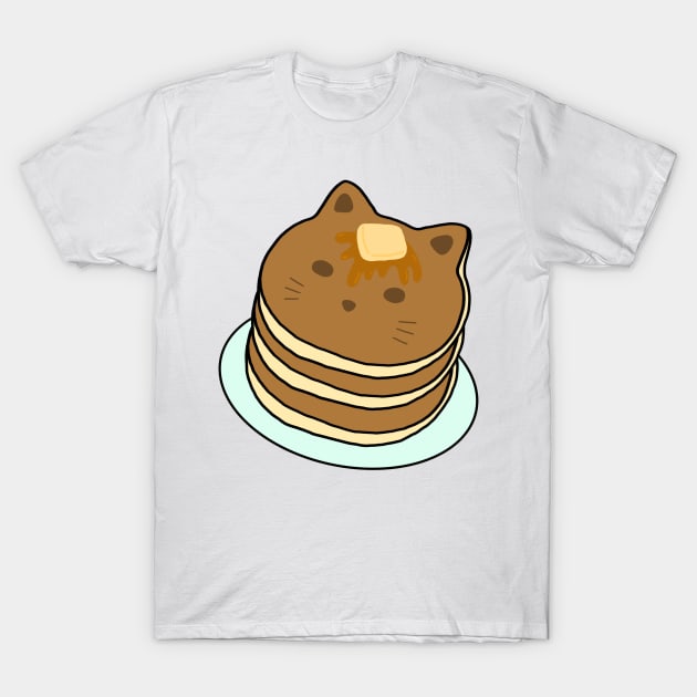 Cat Pancake Kawaii Cute Anime Neko Food Manga Art Logo T-Shirt by Marinaaa010